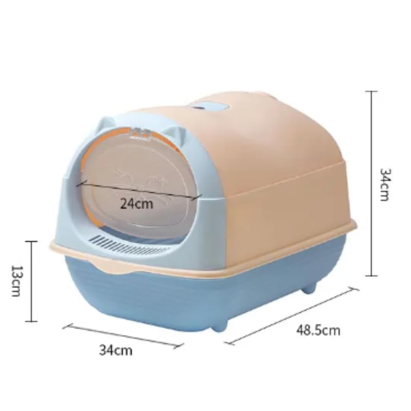 Cat Litter Box Enclosed and Covered Detachable with Front Door ( Color May Vary )