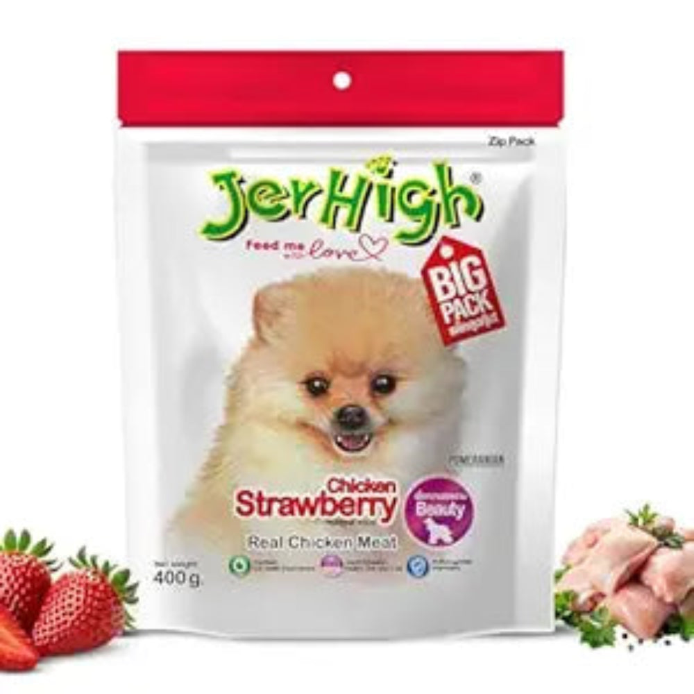 JerHigh Chicken Strawberry Stick Dog Treat 400g