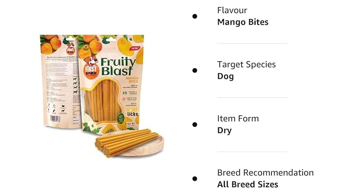 First Bark Fruity Blast Dog Treat Mango Bites 225G