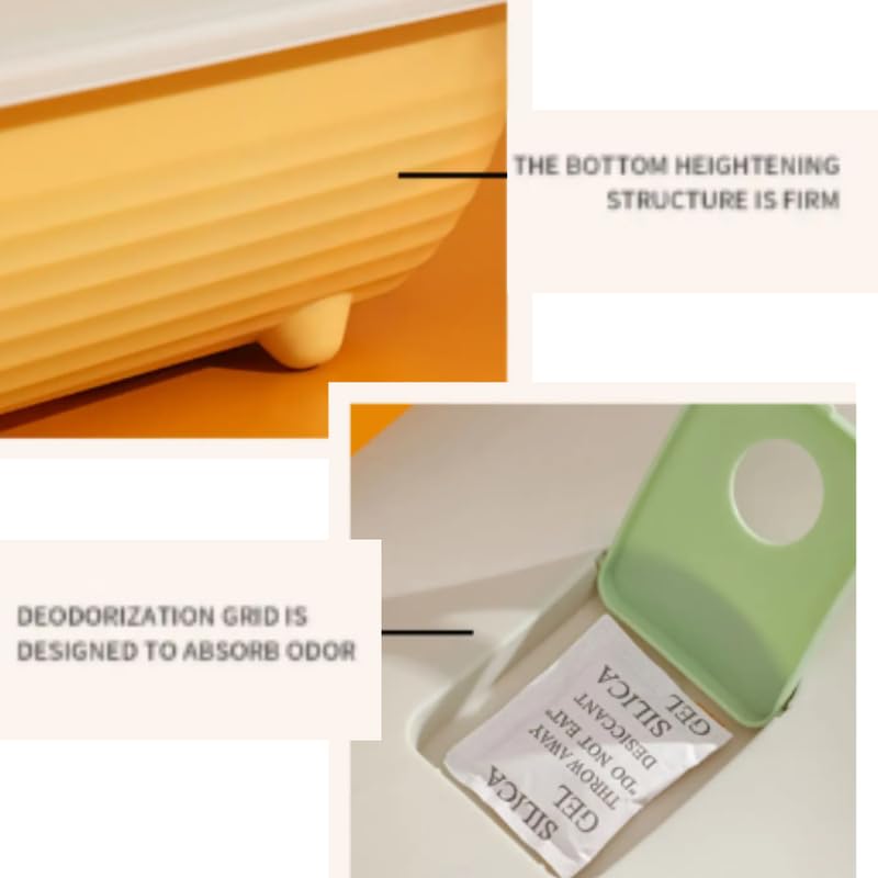 Cat Litter Box Enclosed and Covered Detachable with Front Door ( Color May Vary )