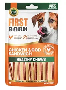 First Bark Jerky Dog Treats -Chicken & Cod Sandwich