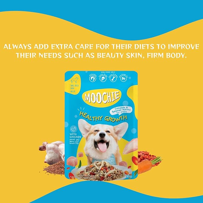 Moochie Healthy Growth with Chicken Dog Gravy 85g