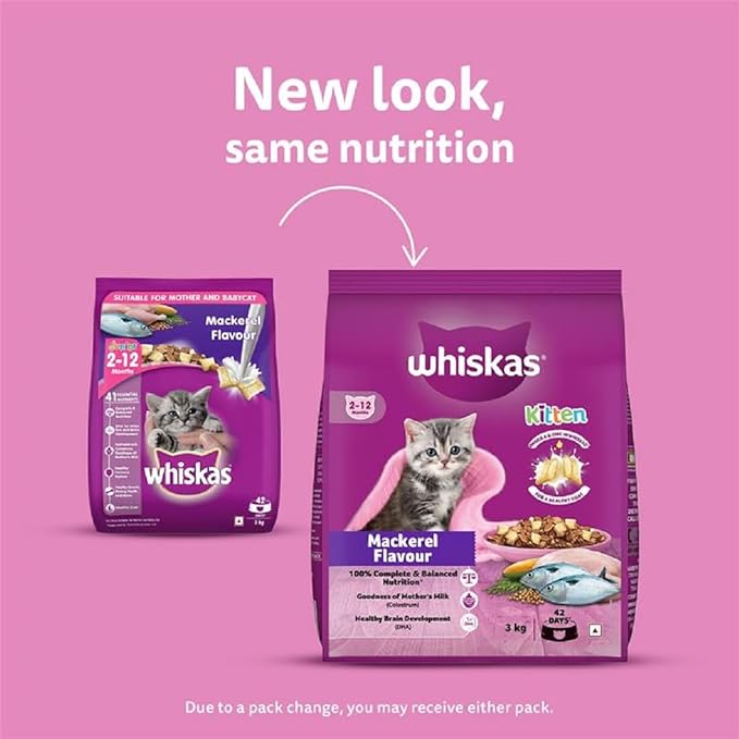 Whiskas Junior Mother Cat & Kitten (2-12 Months) Dry Cat Food, Mackerel Flavour