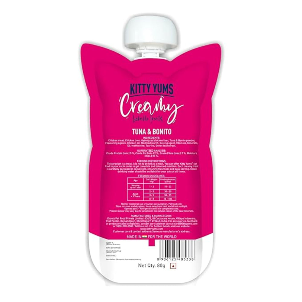 Kitty Yums Creamy Tuna & Bonito Cat Treat 80g