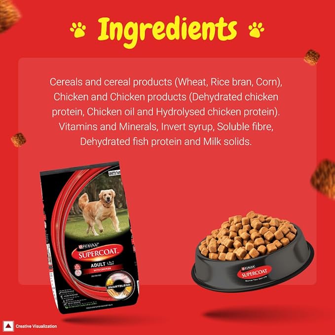 PURINA SUPERCOAT Adult Dry Dog Food, Chicken- 10Kg Pack