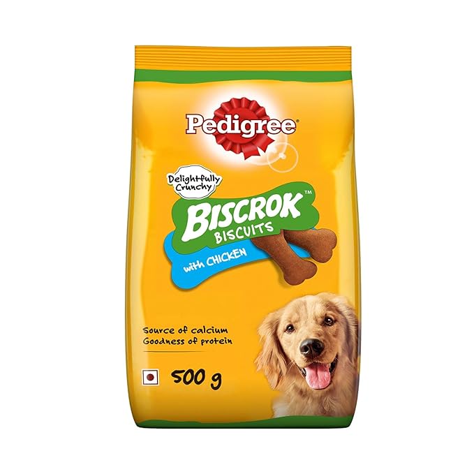 Pedigree Biscrok Biscuits (Above 4 Months) Dog Treats, Chicken Flavour, Source of Calcium, Goodness of Protein
