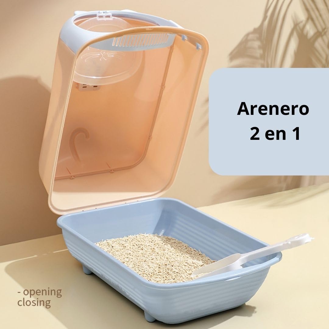 Cat Litter Box Enclosed and Covered Detachable with Front Door ( Color May Vary )