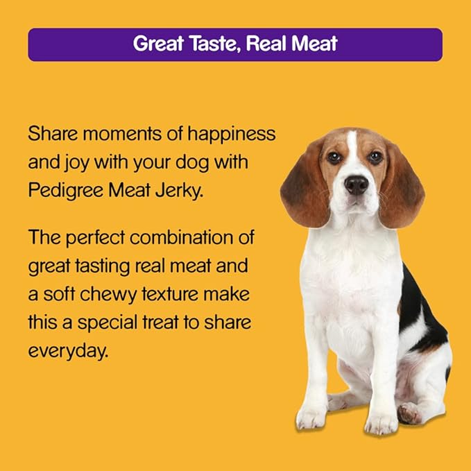 Pedigree® Tasty Jerky™ Dog Treat, Roasted Lamb Flavour, Jerky-style Treats for Bonding, Low-fat and High-protein* Dog Treats