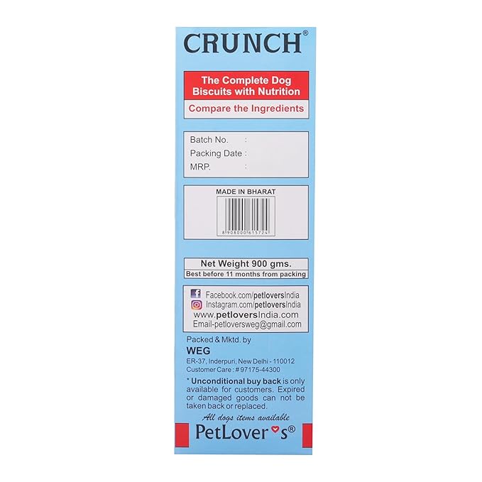 PetloverÕs Crunch Biscuit Milk Chicken 900g Pack of 2
