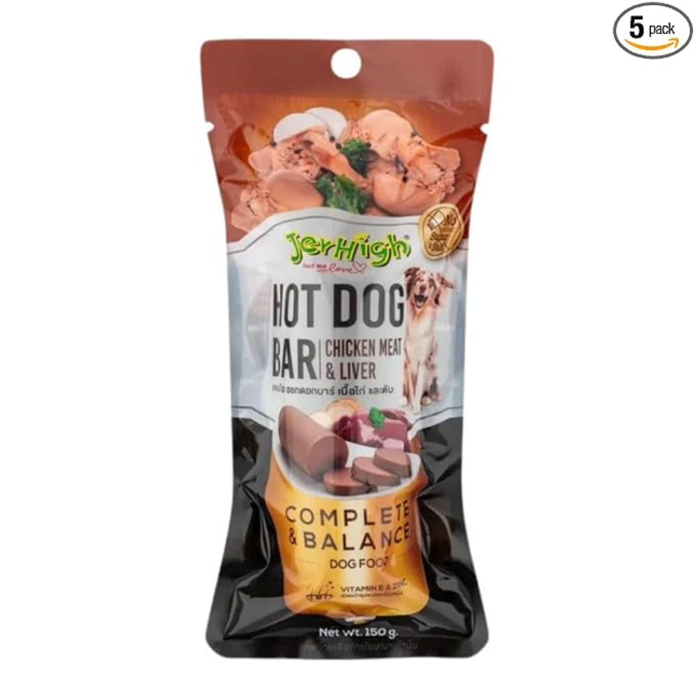 Jerhigh Hot Dog Bar Chicken Meat & Liver 150g
