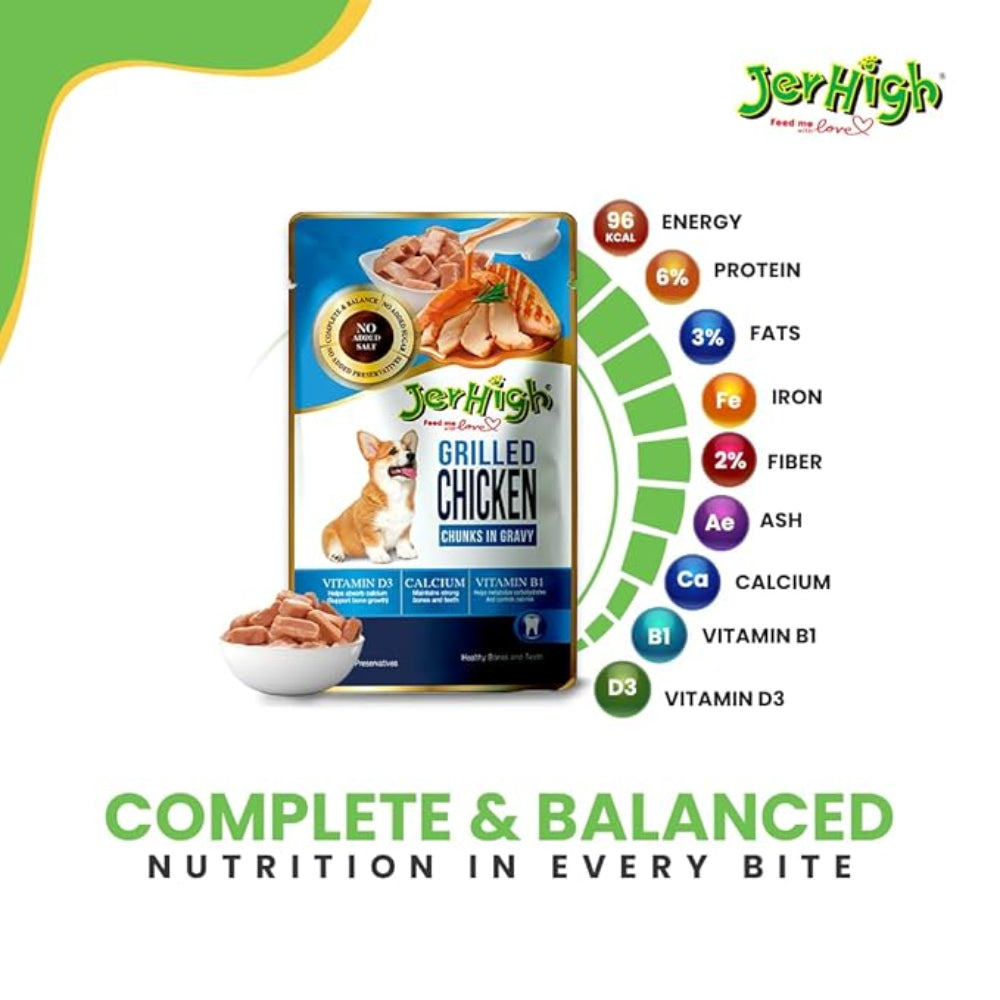 Jerhigh Grilled Chicken Chunks In Gravy 120g