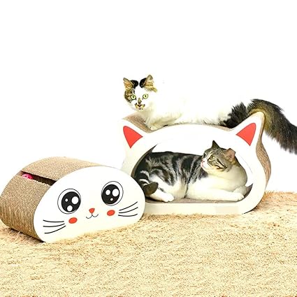 Petstreet 2-in-1 Reversible Cat Scratcher Cardboard Bed & Lounge