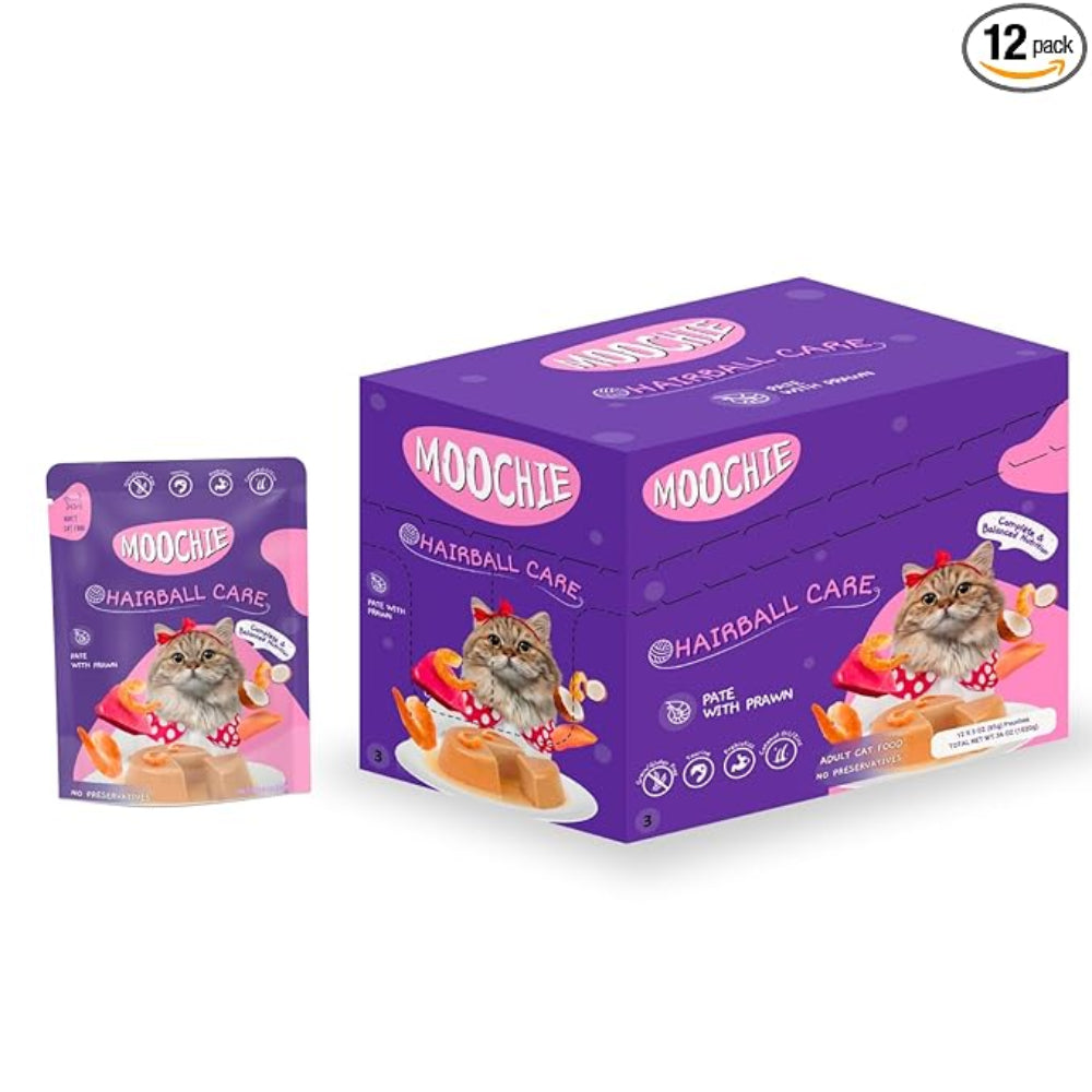 Moochie Prawn Hairball Care Cat Gravy 85g