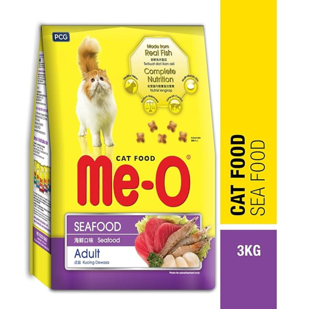Me-O Adult Dry Cat Food, Seafood Flavor