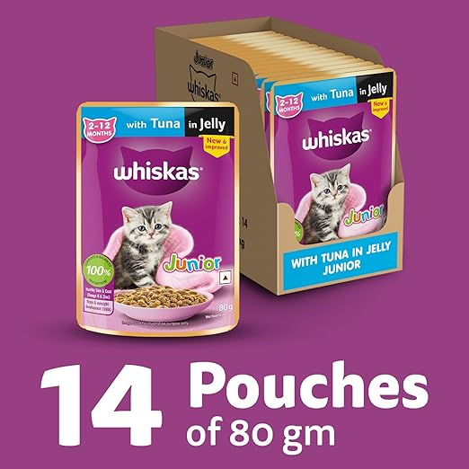 Whiskas Junior Kitten (2-12 Months) Wet Cat Food, Tuna in Jelly