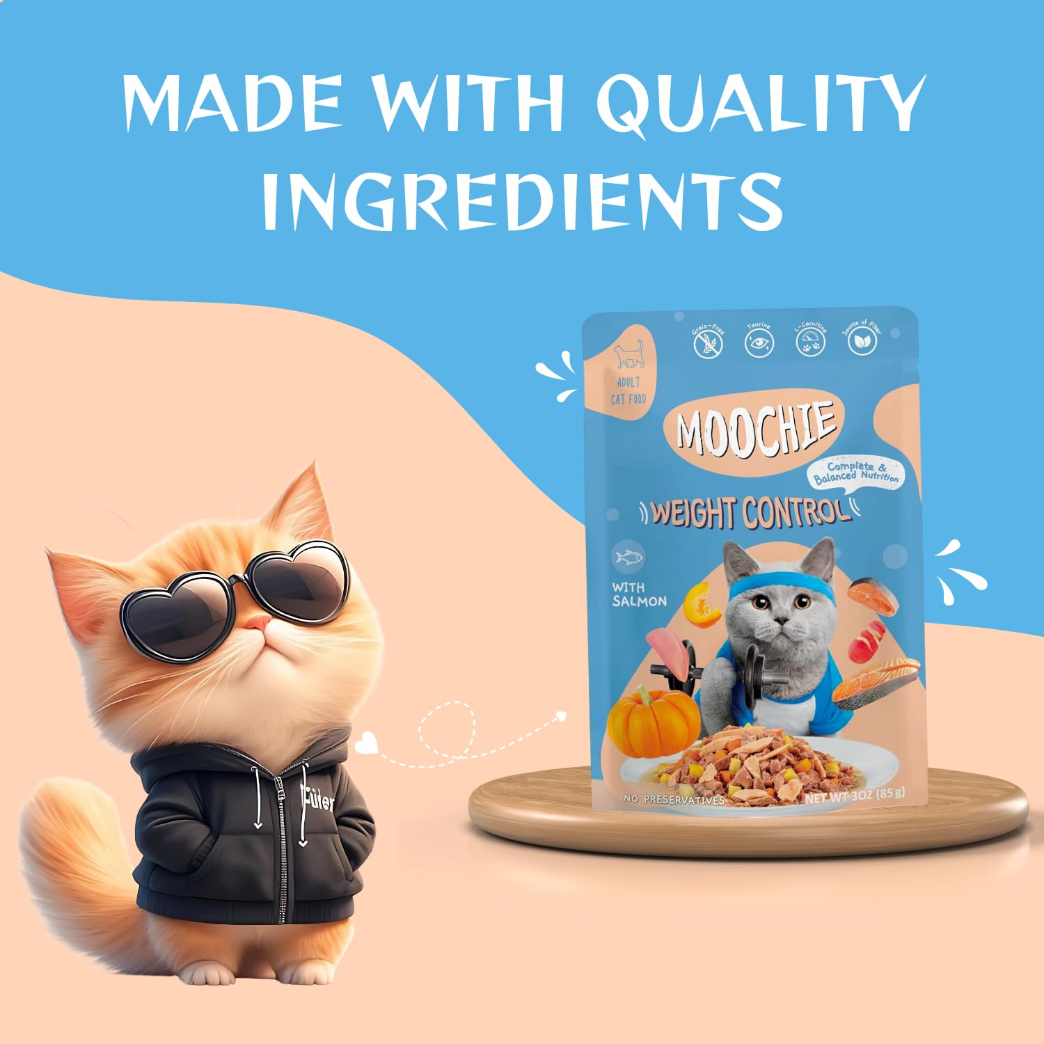 Moochie Grain Free Cats Gravy Meal, Weight Control , Non-Vegetarian Cat Gravy For Adults & Kittens
