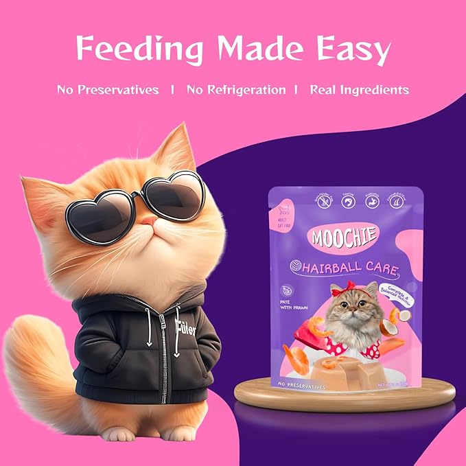Moochie Prawn Hairball Care Cat Gravy 85g