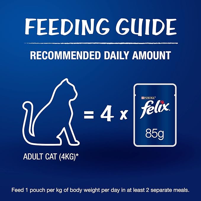 Purina Felix Wet Food for Adult Cats |Tuna Flavour|Pack of 12 Pouches (12 x 85 g),Pack of 1