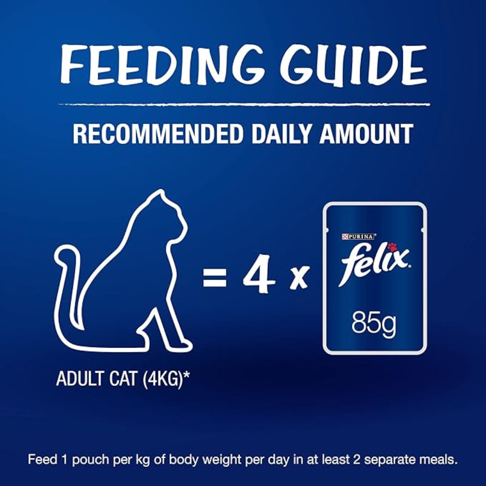 Purina Felix Wet Food for Adult Cats |Tuna Flavour|Pack of 12 Pouches (12 x 85 g),Pack of 1