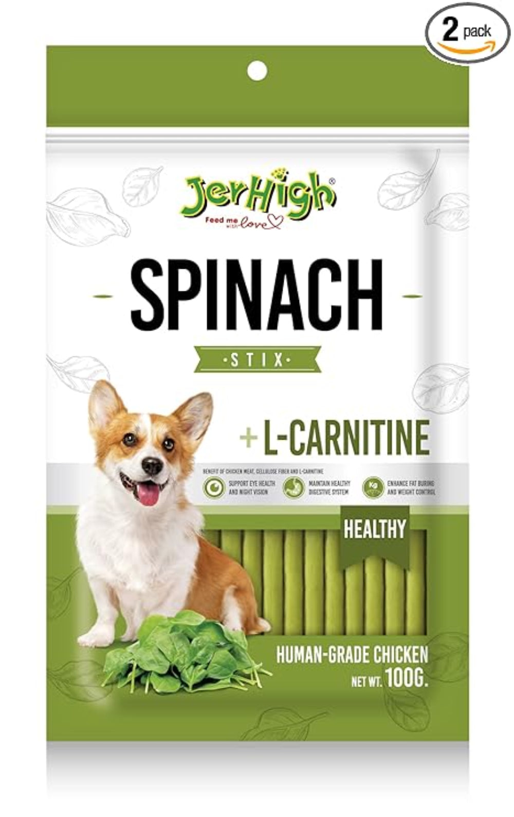 JerHigh Spinach Stix 100G