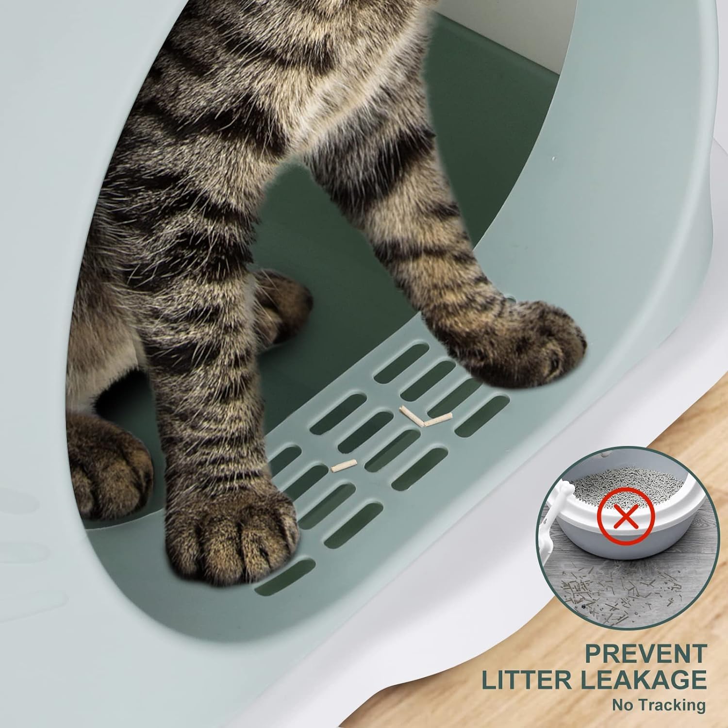 Cat Litter Box Enclosed and Covered Detachable with Front Door ( Color May Vary )