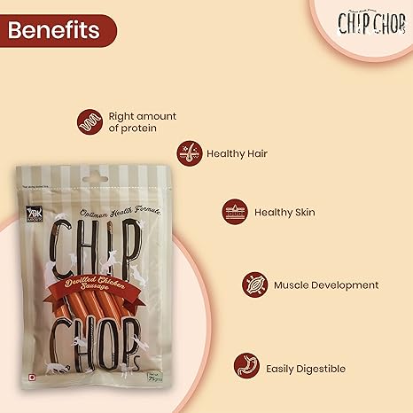 Chip Chops - Devilled Chicken Sausage Dog Treats 70G