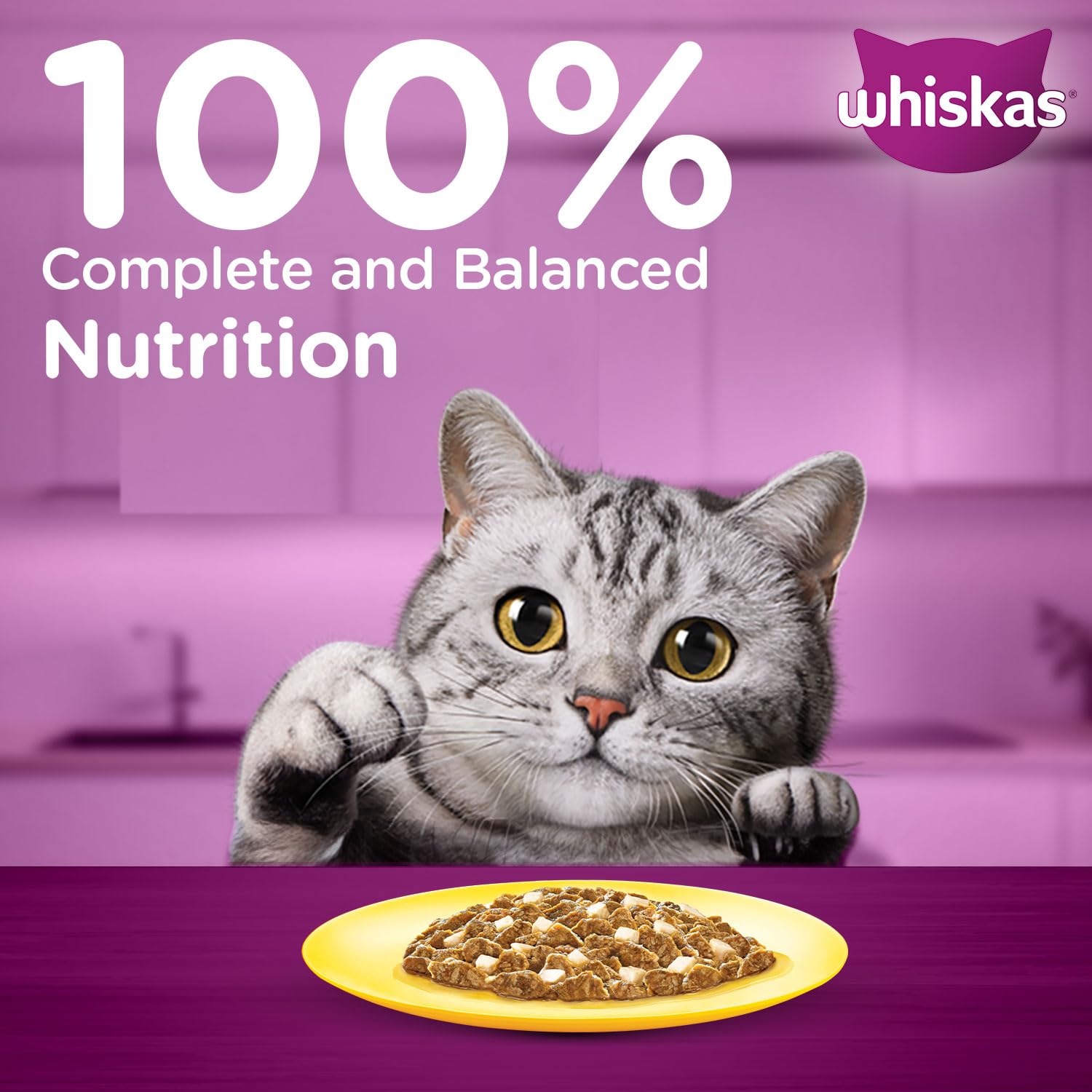 Whiskas Adult (+1 Year) Wet Cat Food, Ocean Fish Flavour