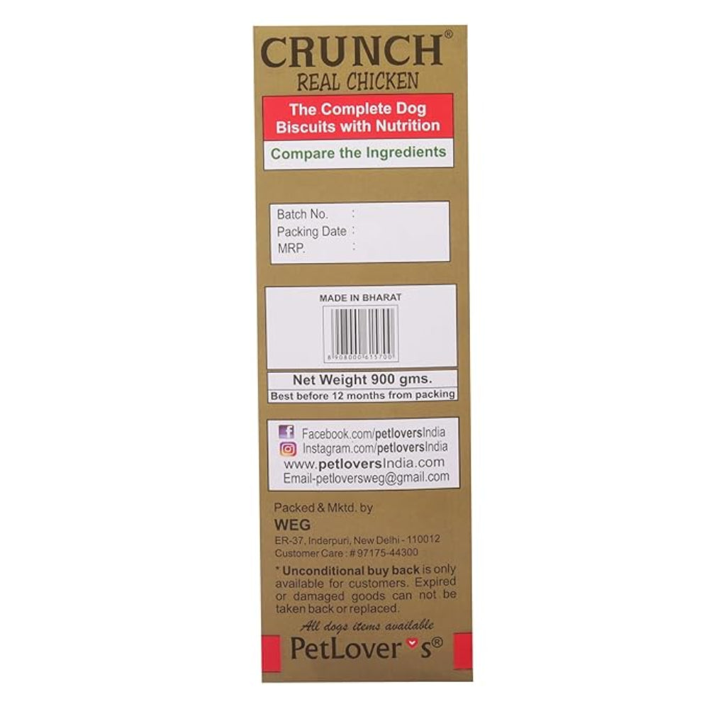 PetloverÕs Crunch Biscuit Real Chicken 900g Pack of 2