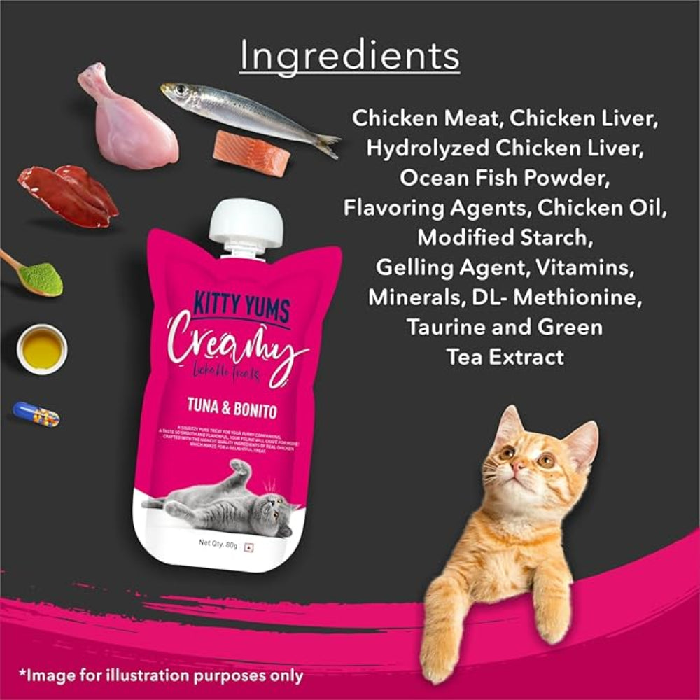 Kitty Yums Creamy Tuna & Bonito Cat Treat 80g