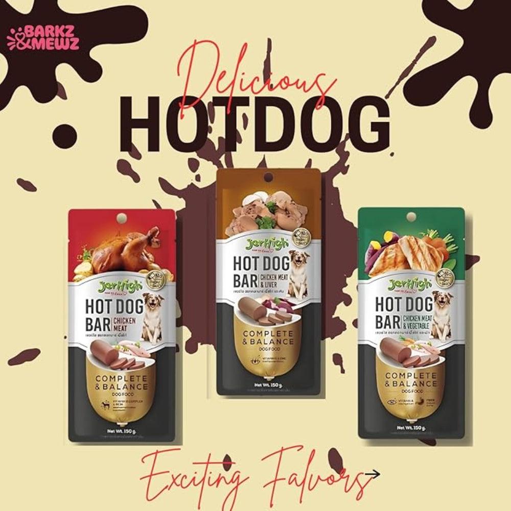 Jerhigh Hot Dog Bar Chicken Meat & Liver 150g