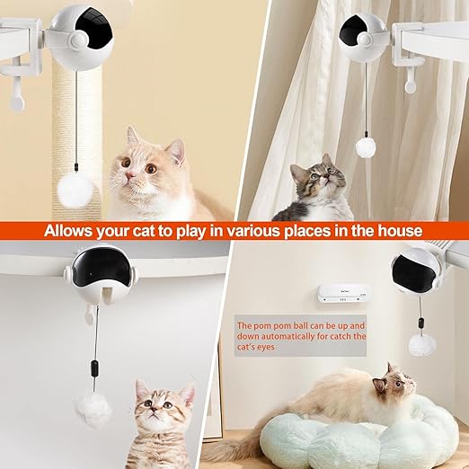 Automatic Lifting Rope Pom Pom Ball for Cats