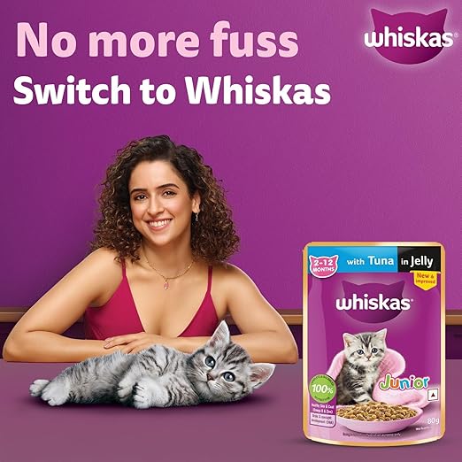 Whiskas Junior Kitten (2-12 Months) Wet Cat Food, Tuna in Jelly