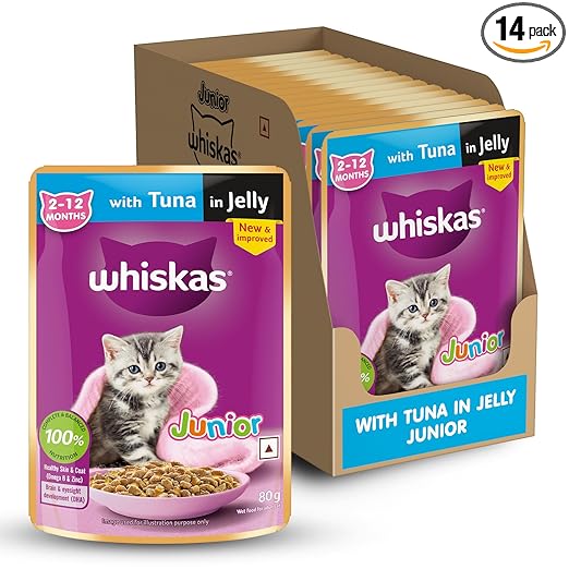 Whiskas Junior Kitten (2-12 Months) Wet Cat Food, Tuna in Jelly