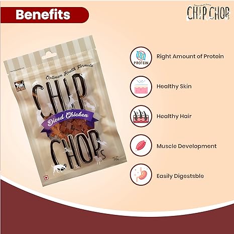 Chip Chops Diced Chicken- All Life Stages Dog Training Treat 70G