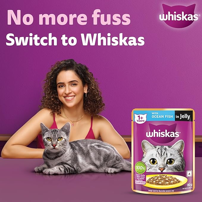 Whiskas Adult (+1 Year) Wet Cat Food, Ocean Fish Flavour