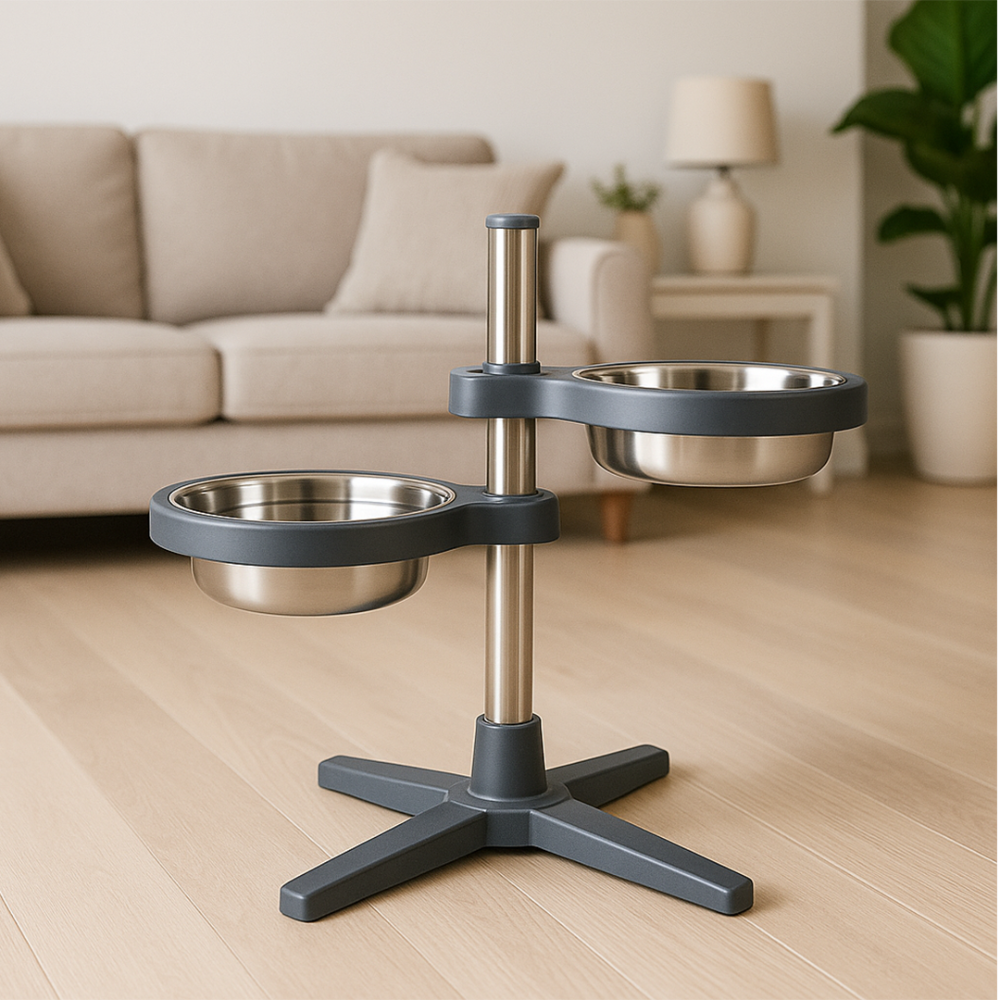 Petstreet Adjustable Double Diner Bowls for Dogs & Cats