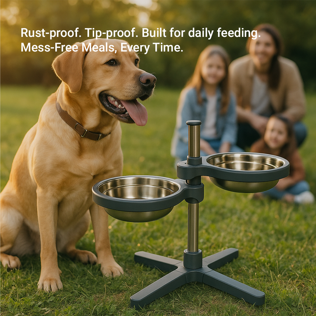 Petstreet Adjustable Double Diner Bowls for Dogs & Cats