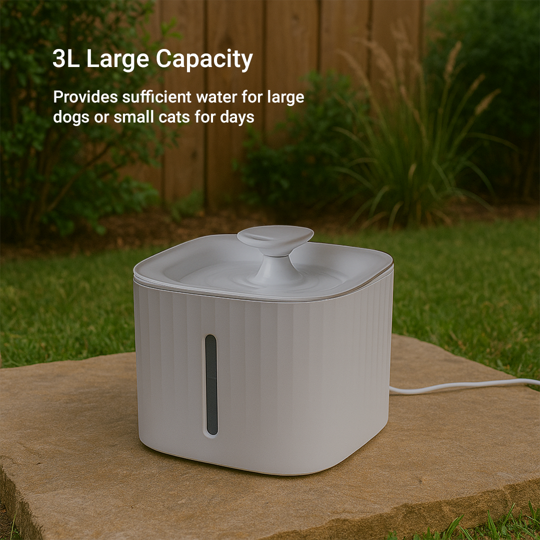Petstreet Pet Water Fountain Bowl | Ultra Quiet Automatic Dispenser with Triple Filtration System | 3L Large Capacity | Cotton Filters Included | BPA-Free | Cat Water Fountain