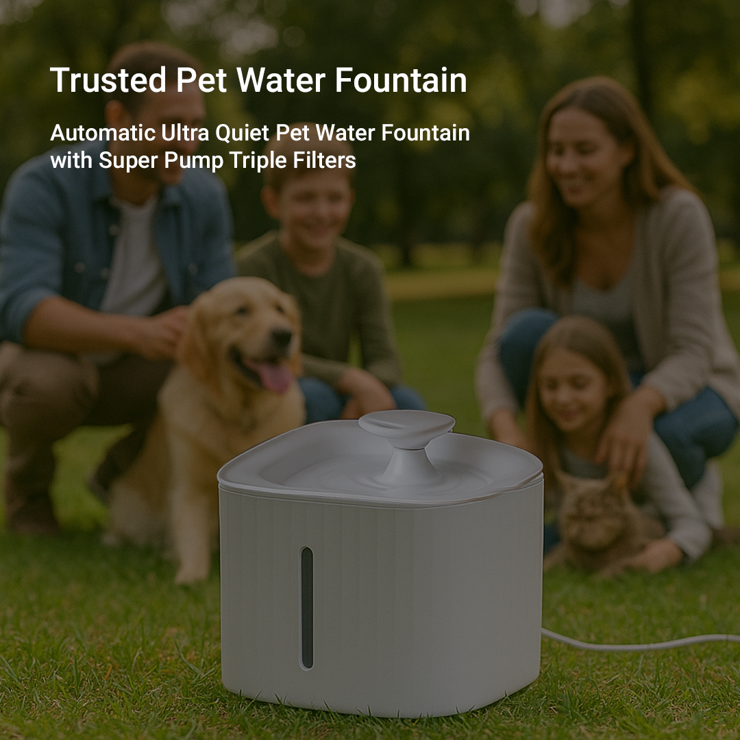 Petstreet Pet Water Fountain Bowl | Ultra Quiet Automatic Dispenser with Triple Filtration System | 3L Large Capacity | Cotton Filters Included | BPA-Free | Cat Water Fountain