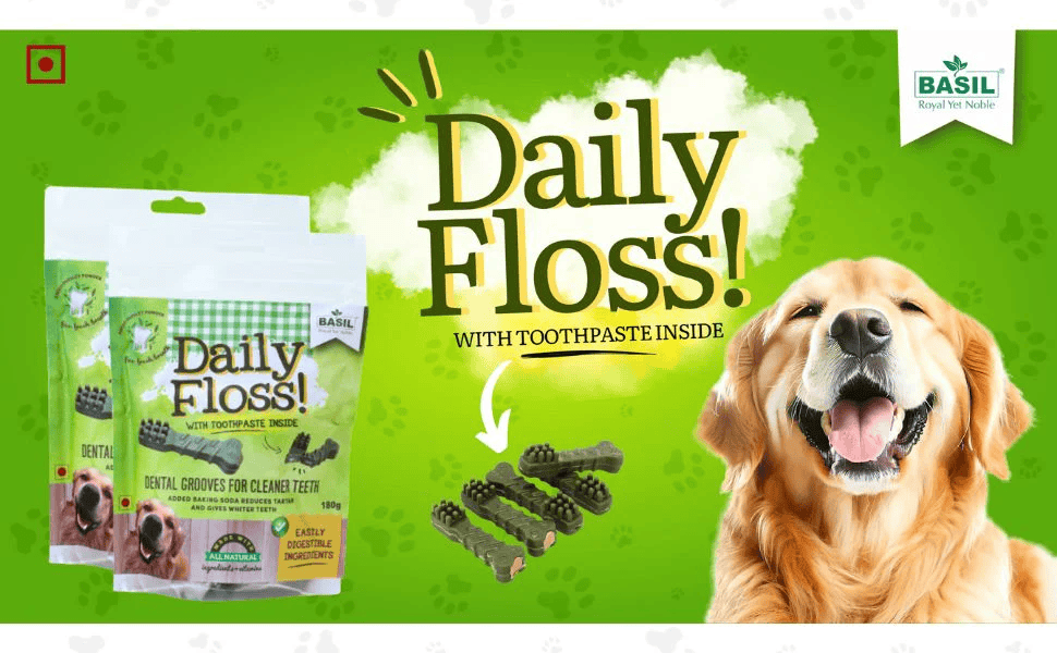 Basil Daily Floss Chew Treat for Dogs 150g