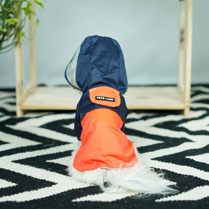 Lava Rainstorm Dog Raincoat – Waterproof & Reflective Monsoon Jacket for Dogs | High Cut Design, Hook Neck, Adjustable Fit (XS–5XL)