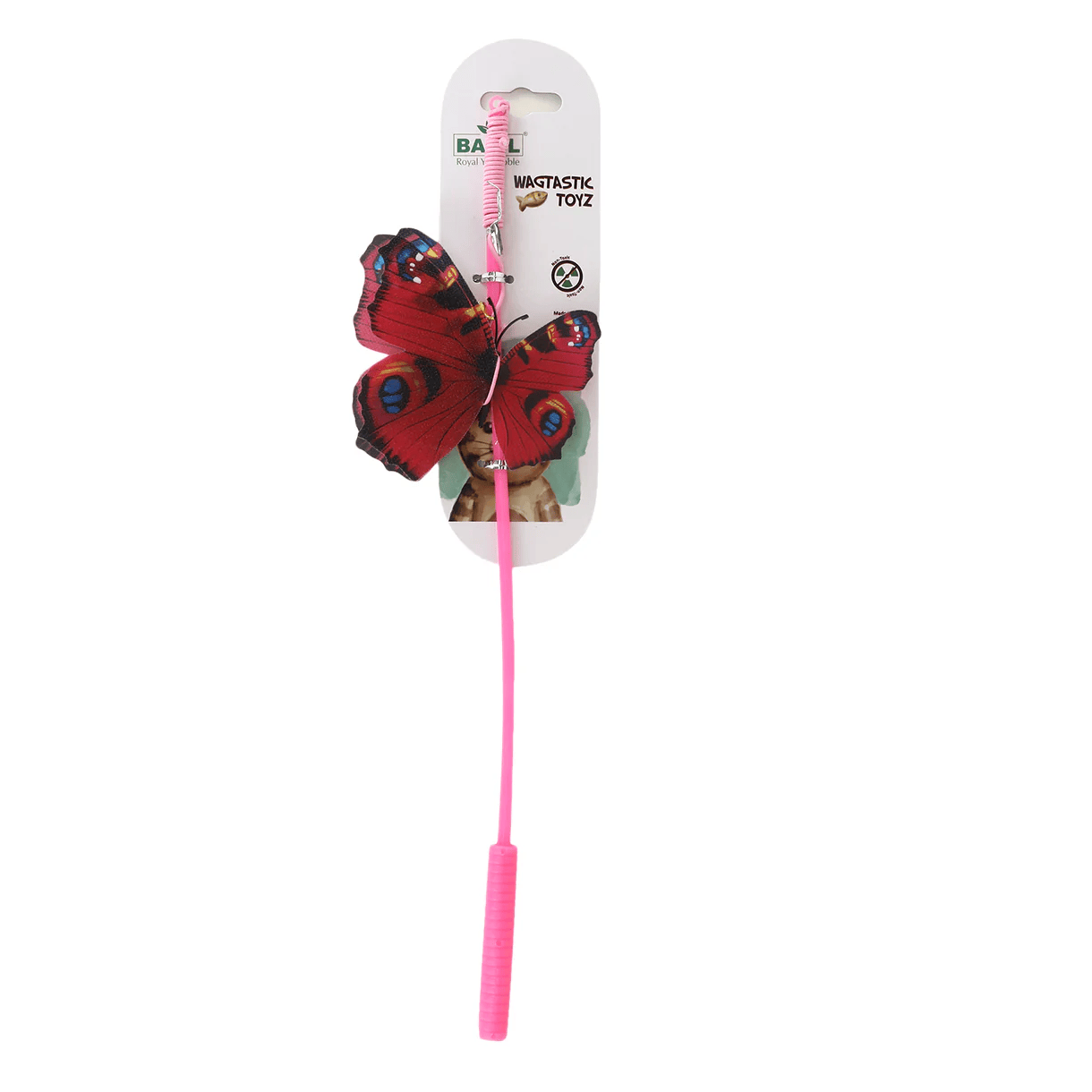 Basil Cat Teaser Stick with Butterfly & Bell