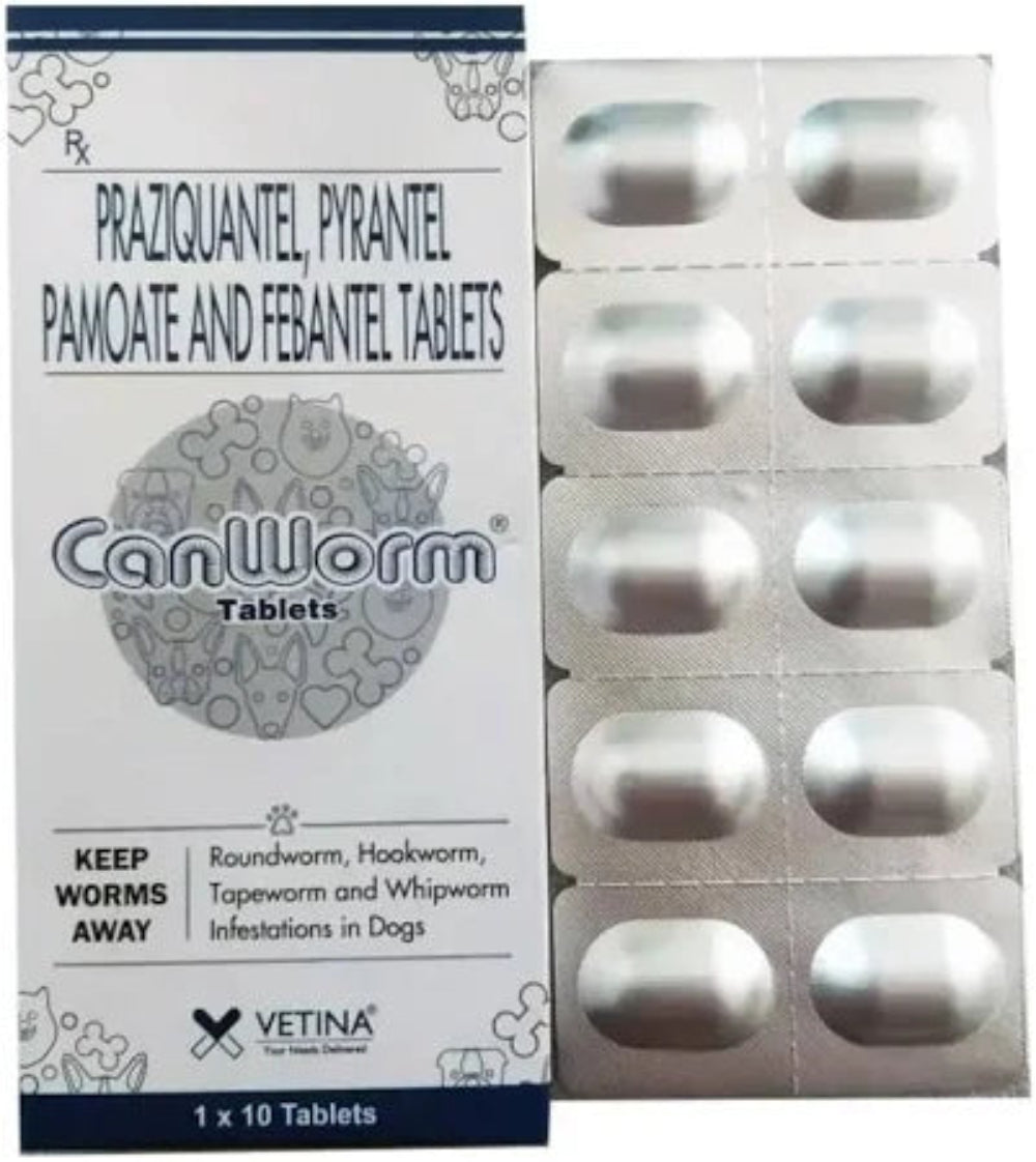 Vetina Canworm Dog Dewormer 10 Tabs