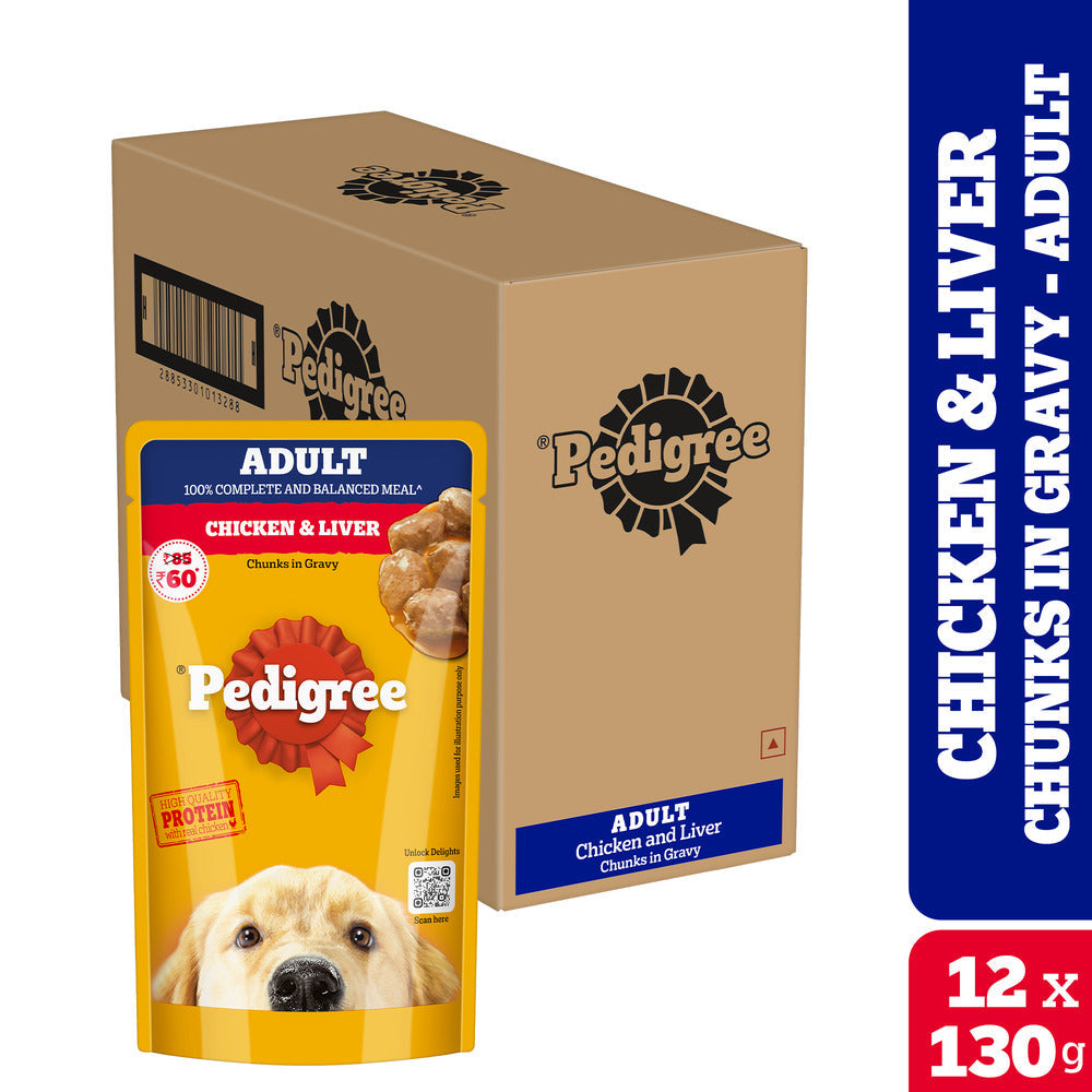 Pedigree Adult Gravy Chicken & Liver 130g
