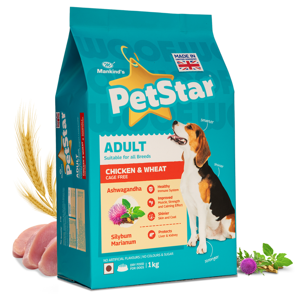 Petmankind Mankind Petstar Adult Chicken Wheat Dog Food 1kg