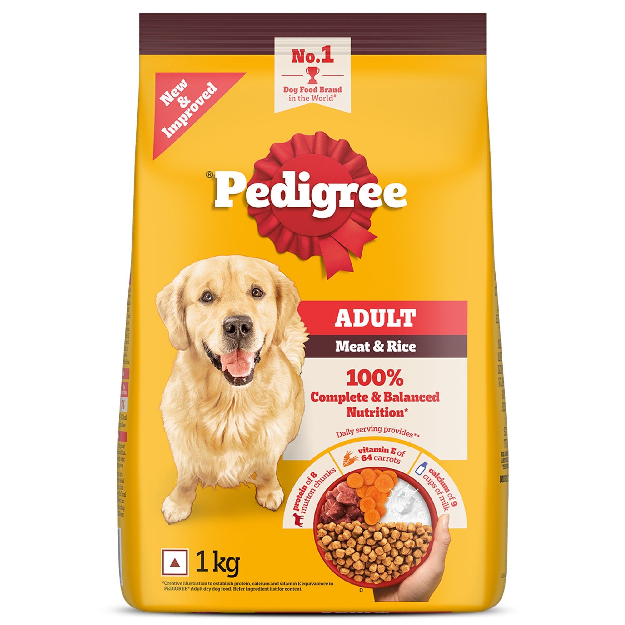 Pedigree Adult Meat And Rice Dog Food 1kg
