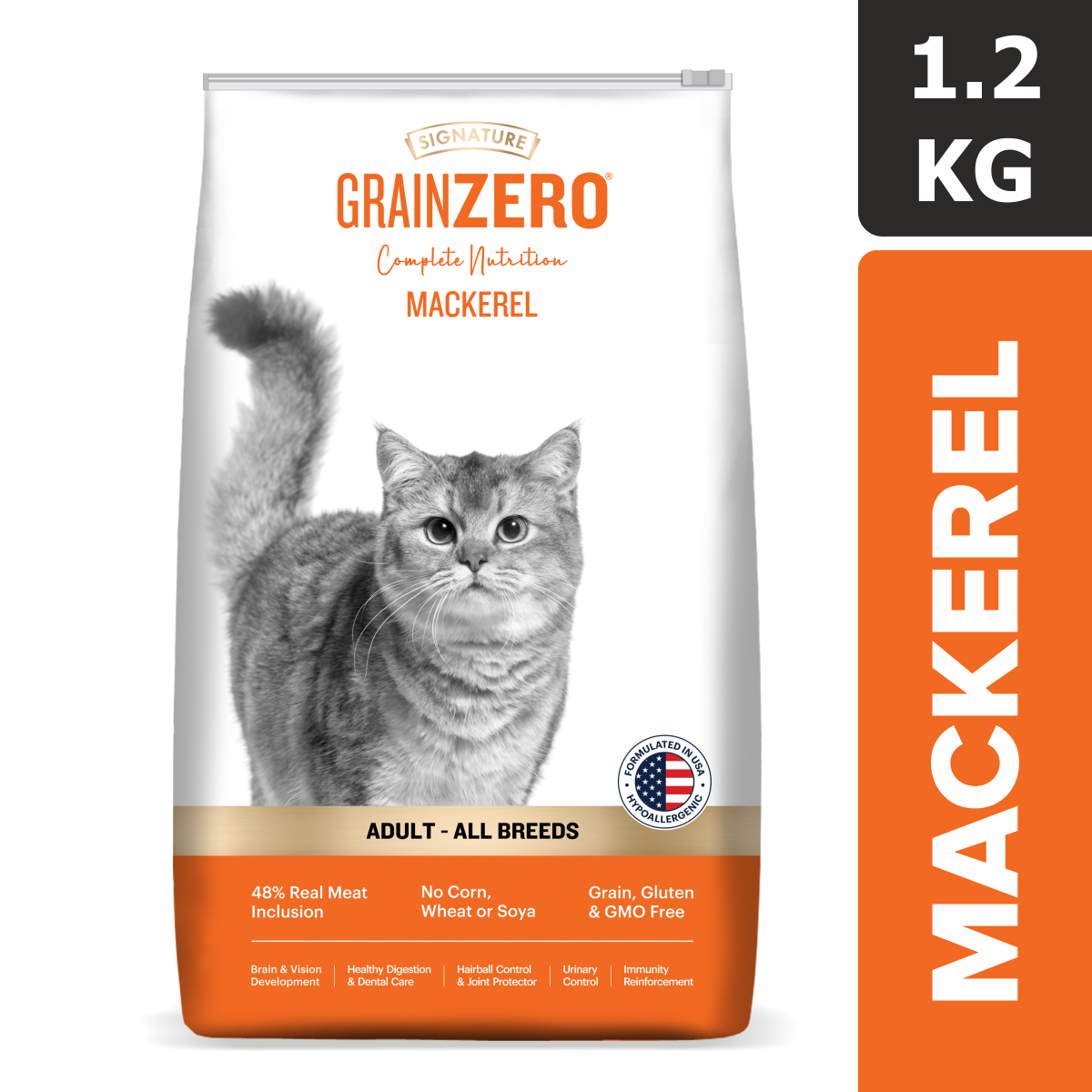 Grain Zero Adult Mackerel Cat Food 1.2 kg