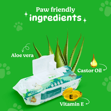 Load image into Gallery viewer, BASIL Daily Wipes, All Purpose Pet Grooming Wet Wipes - 80 Wipes
