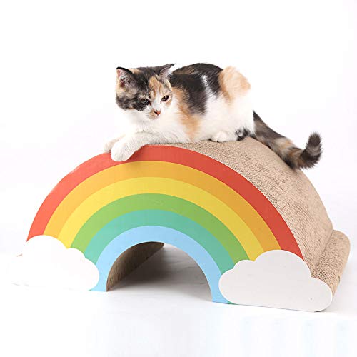 Cat Scratching Rainbow | Cardboard Cat Scratcher | 47L x 47W x 18.7H |