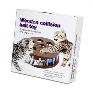 Wooden Collision Ball Toy For Cats